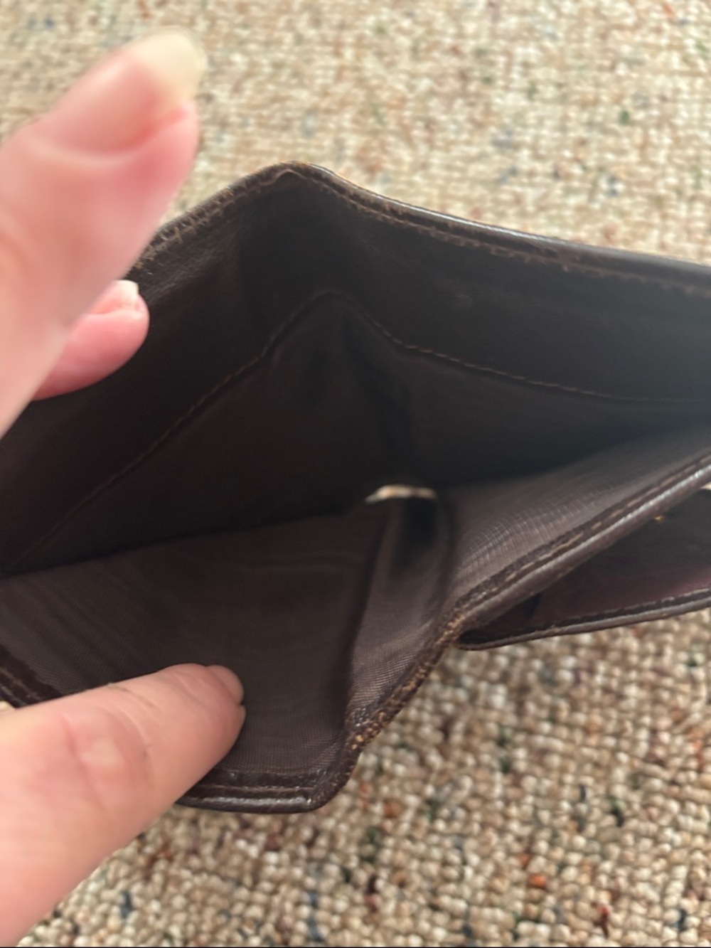 Celine Brown and Gold Monogram Wallet 1970 VINTAGE - Picture 7 of 9